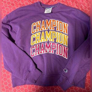 Purple Champion Crewneck Hoodie